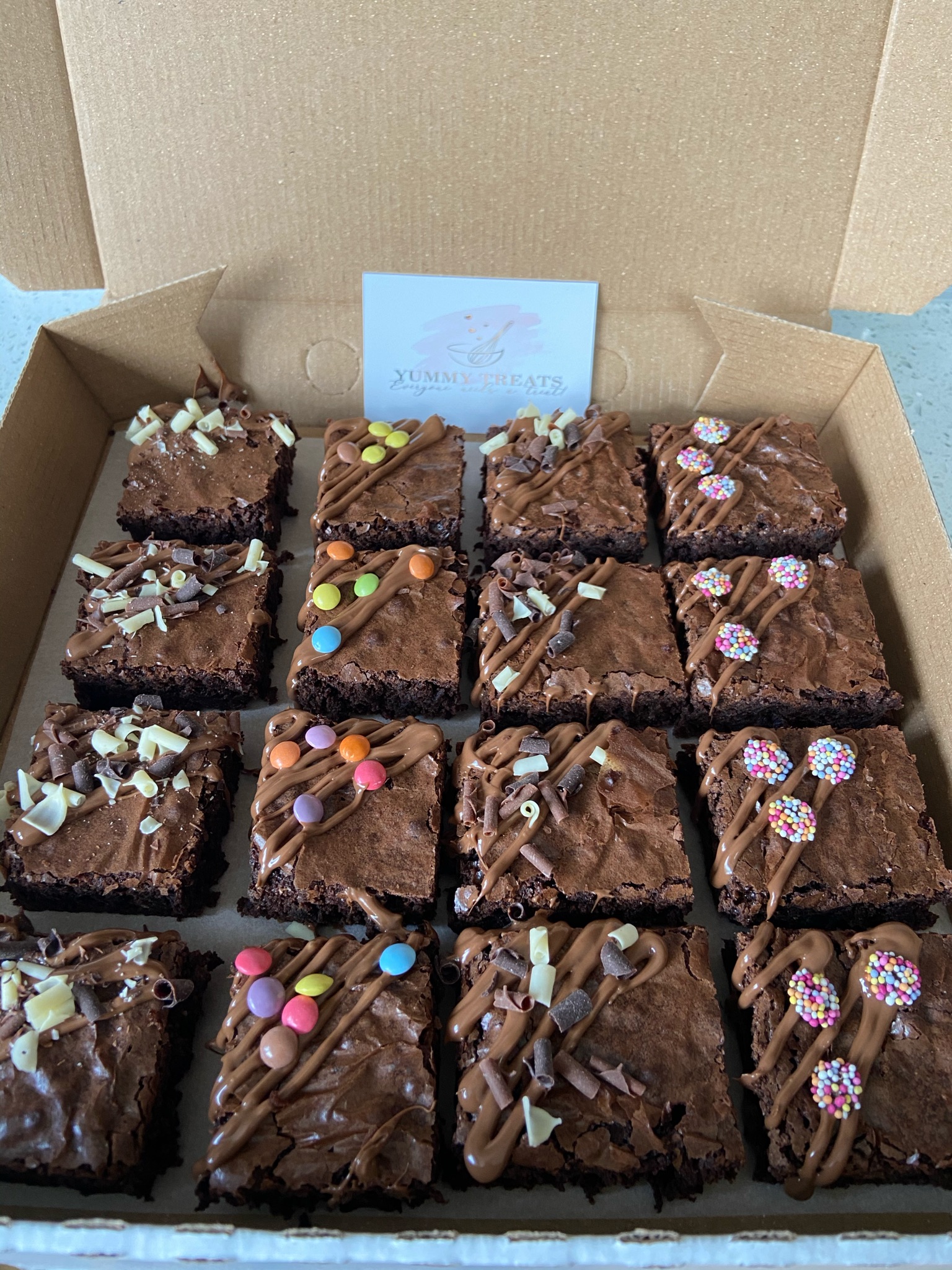 Box of brownies by Yummy Treats